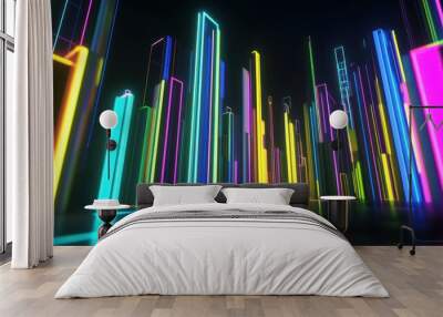 Neon Cityscape Wall mural