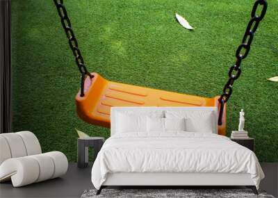 Swing seat on the artificial grass Wall mural