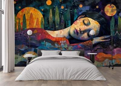 Faithful resting in peaceful slumber until the day of resurrection and judgment a surreal and ethereal vision of the soul s eternal rest Wall mural