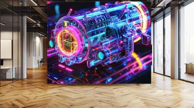 Invention A futuristic gadget with glowing, colorful elements Wall mural