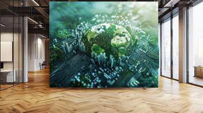 Online platforms for sustainable tech innovation Wall mural