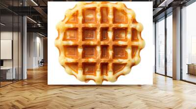 Belgian waffle isolated on transparent background Generative Ai. Wall mural