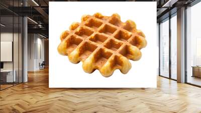 Belgian waffle isolated on transparent background Generative Ai. Wall mural