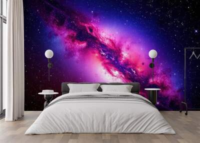 Beautiful and mesmerizing galaxy wallpaper featuring vibrant colors and cosmic patterns, colorful, space background Wall mural