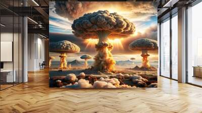 Mushroom cloud from an atomic bomb explosion Wall mural