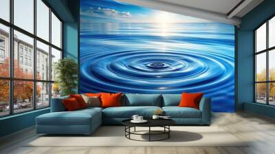 Realistic water surface with high angle ripples Wall mural