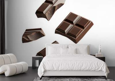 dark chocolate bar isolated on transparent background Generative Ai.

 Wall mural