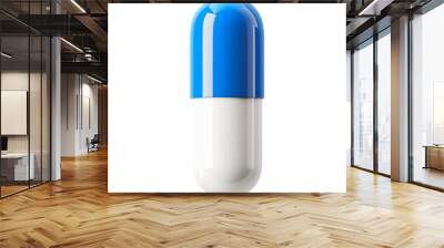 drug or pill blue and white realistic 3D isolated on transparent background. generative ai Wall mural