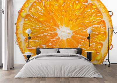 fresh orange slice isolated on transparent background Generative Ai. Wall mural