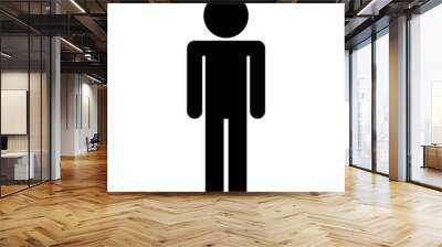 Simple black single man icon symbol stick figure Wall mural