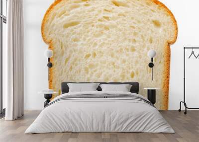 single slice of white bread isolated on transparent background Generative Ai.	 Wall mural