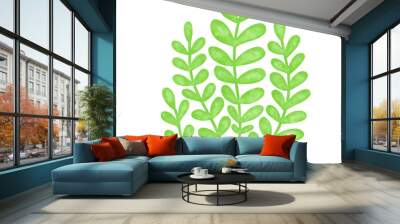 green seaweed leaf watercolor illustration Wall mural