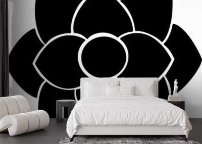 simple lotus flower silhouette Wall mural