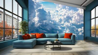 clouds in the sky from high angle. Wall mural