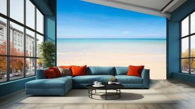 Sea view tropical beach with sunny sky of Phuket island. Wall mural