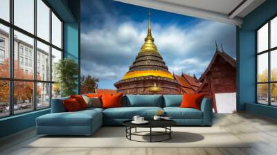 Wat Prathat Lampang Luang,Buddhist Temple in Lampang,Thailand Wall mural