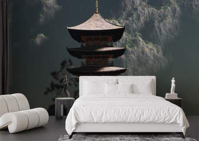 zen buddhist temple Wall mural