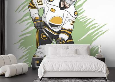 ice hockey player white Wall mural