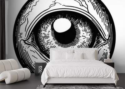 eyeball emblem sketch Wall mural