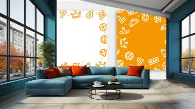 Casino slot icon pattern background for graphic design.Square vector template set. Wall mural