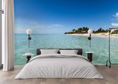 The breathtaking white sand beach on Turks and Caicos islands.  Wall mural