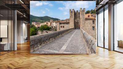 Picturesque medieval town of Besalú. Girona, Costa Brava. Catalonia. Spain Wall mural