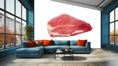 Piece of fresh raw horse meat isolated on white background Wall mural