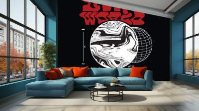 Street wear design inspiration. Retro futuristic design for apparel, clothing, and poster Wall mural