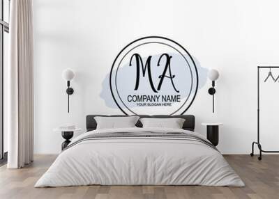 MA Initials handwritten minimalistic logo template vector
 Wall mural