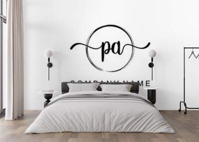 PA Initials handwritten minimalistic logo template vector Wall mural