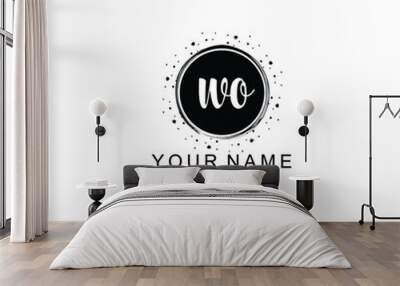 WO beautiful Initial handwriting logo template Wall mural