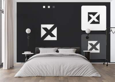 Abstract X letter modern initial letter marks logo design Wall mural