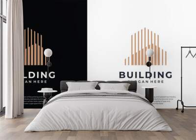 Building real estate logo design vector Wall mural