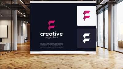 creative monogram letter f logo design template Wall mural