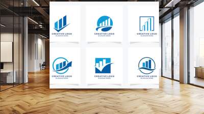 Marketing, finance, sales, media and business abstract logos and icons Wall mural