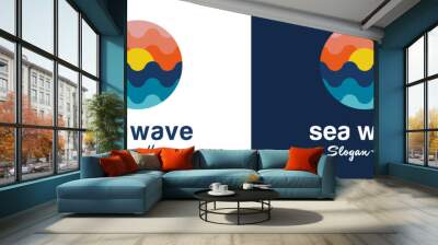 wave logo template for beach coast holiday vector Wall mural