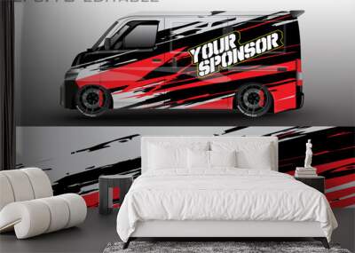 racing car wrap design for vehicle vinyl stickers and automotive company sticker livery	 Wall mural