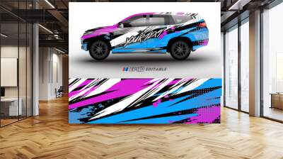 vector design for rally racing car livery wrapping Wall mural