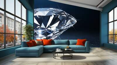 a shining diamond isolated on dark matt background in the concept of luxury 	
 Wall mural