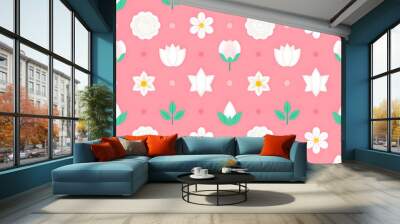 Floral leaves pattern background	
 Wall mural