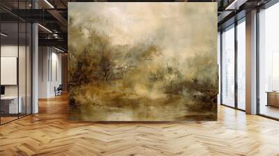 Abstract art, background design, vintage sepia-toned, moody, tonalism, densely textured. Generative AI

 Wall mural