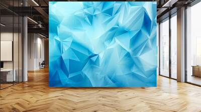 Geometric blue ice texture background. - pattern, modern, minimalistic, cool, serene, calm. Wall mural