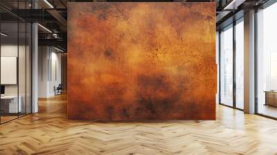 Metallic Orange grunge background with dark outlines, orange metal Halloween backdrop.  Wall mural