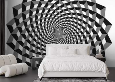 Geometrical circular optical illusion design Wall mural