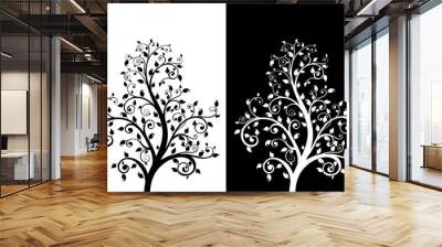 Decorative tree with leaves Wall mural