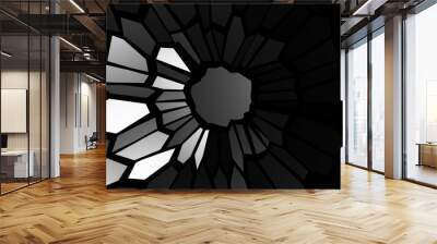 Render with black and white decorative metal surface Wall mural