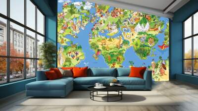 Great and funny world map Wall mural