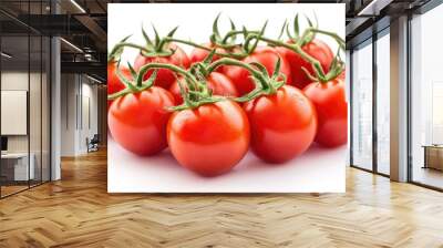 A cluster of ripe red tomatoes for sauce, displayed on a clean white background. Wall mural