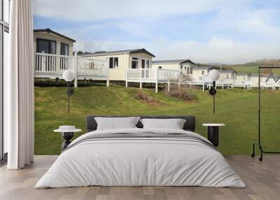 Static caravan park in Ladram Bay near Sidmouth in Devon Wall mural