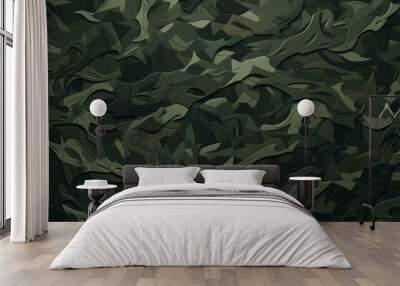 Green camouflage texture. Abstract background. Wall mural